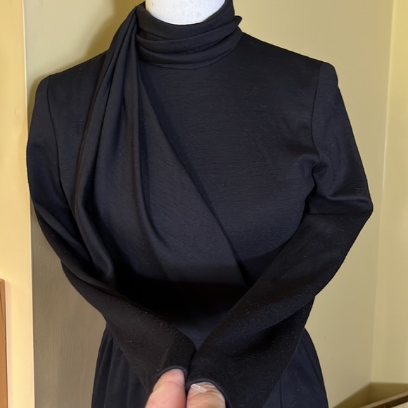 Vintage STEVEN STOLMAN Size 6 Draped Wool Midi-Dress Zip-Back Modest DeadStock - Picture 11 of 17
